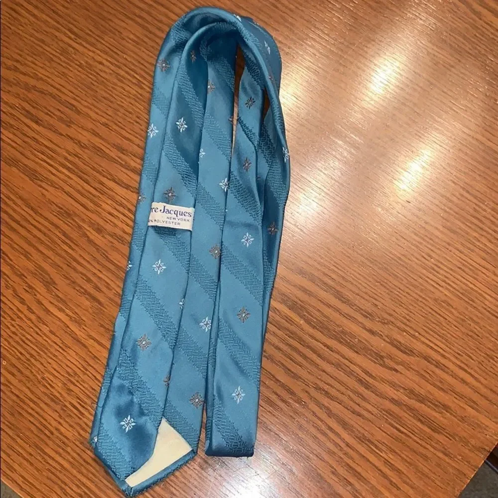 Vtg 60s Pierre Jacques blue polyester tie‎